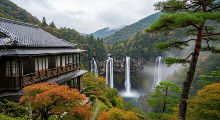 Kegon Falls, Japan waterfall landscape