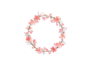 Watercolor Floral Wreath PNG with Transparent Background
