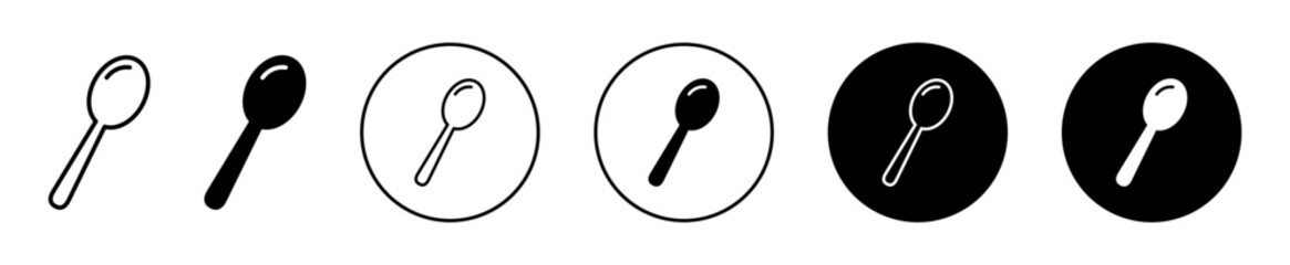 Spoon Icons in Variations with Black and White