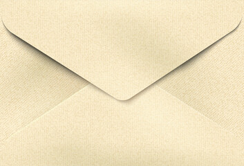 Textured closed envelope isolated on white background