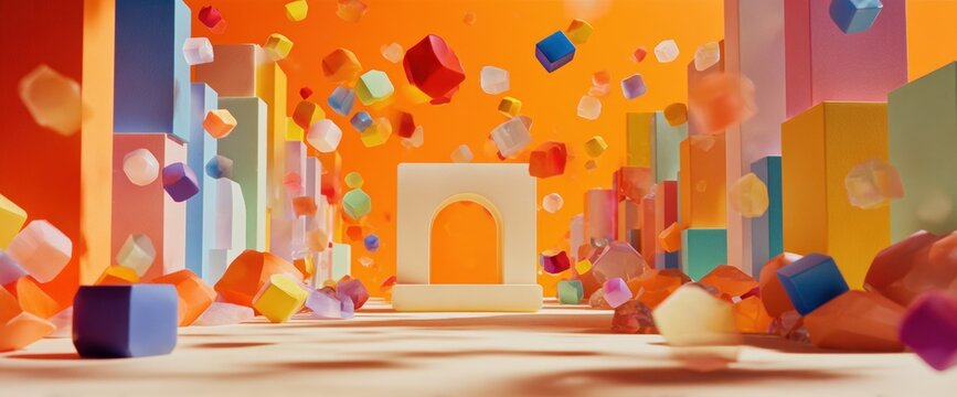 Vibrant colorful geometric shapes