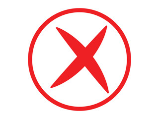 Fototapeta premium Red X in a Circle Wrong Error Cancel No Close Graphic