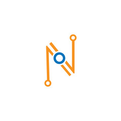 Inital N Tech Logo design