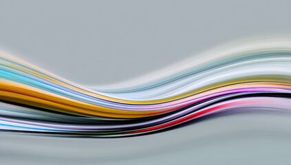 Abstract colorful wave flowing on gray background, design element