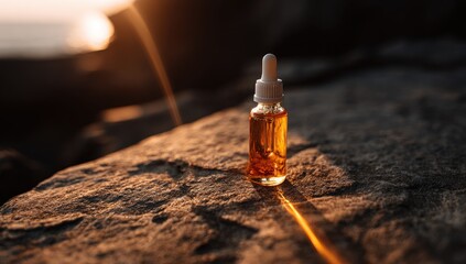 Sunset coastal rock oil bottle dropper
