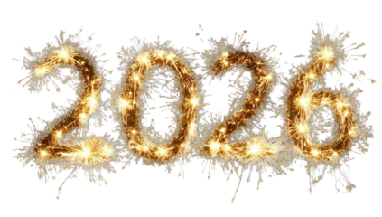 Fireworks display spelling out 2026