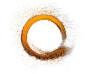 Golden ring of scattered light on black
