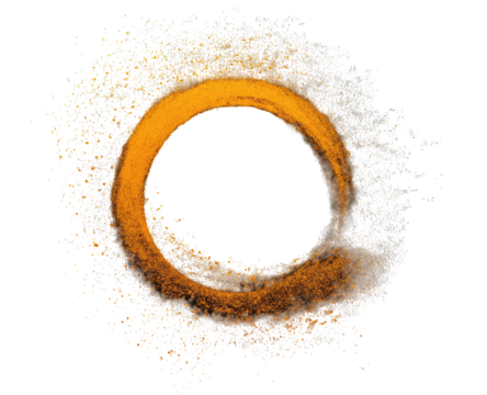 Golden ring of scattered light on black