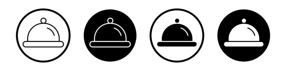 Platter icon collection in black and white filled and outlined style for web.