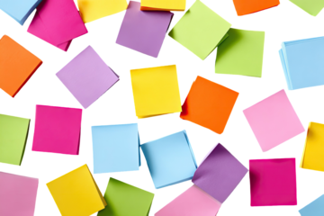 Colorful sticky notes scattered on black background (9)