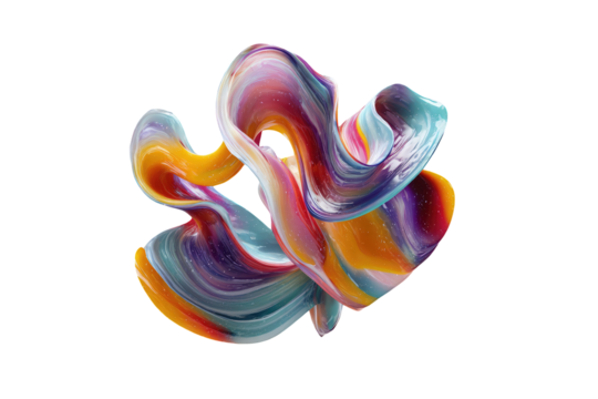 Abstract, colorful, flowing form