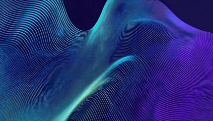 Abstract wavy lines of vibrant teal and purple