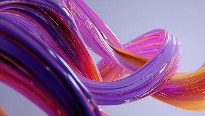 Abstract swirling ribbons of vibrant color
