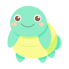 Cute cartoon turtle character design illustration for children books and educational materials vector art