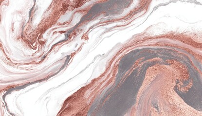 Fototapeta premium Abstract marbled design in rose gold, grey, and white