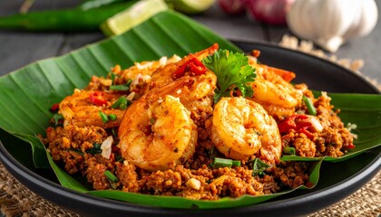 Rica-Rica Udang Spicy Prawns. Traditional Indonesian Food