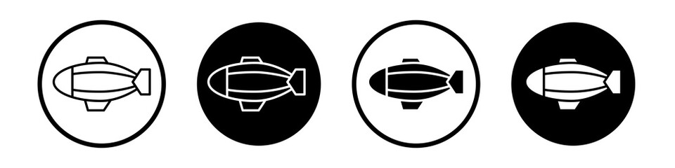 Airship icon collection in black and white filled and outlined style for web. © Chris