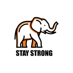 Obraz premium Vector art of elephant stay strong in vector illustration