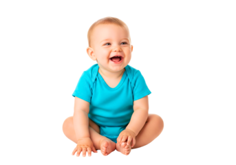 Joyful Baby's Laugh: Capture the pure, unadulterated joy of infancy with a cheerful baby, whose genuine laughter fills the frame and lights up their face.
