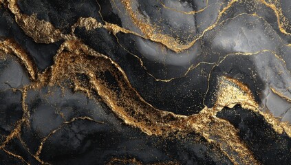 Abstract black and gold marble texture (3)