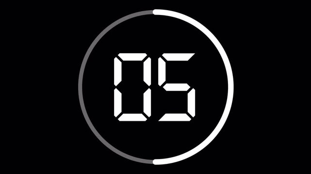 10 Seconds Countdown with White Circle
