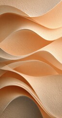 Abstract, peach-toned paper waves