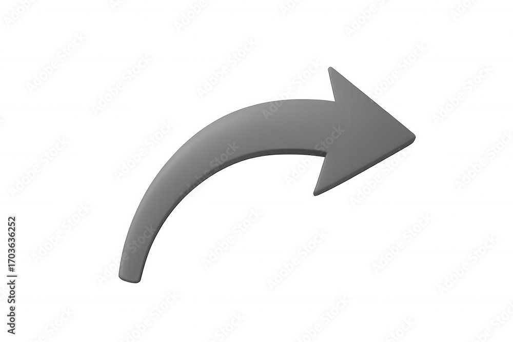 Poster gray arrow pointing to the right on a transparent background, perfect for indicating direction or pr