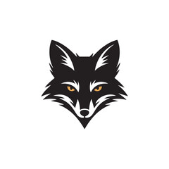 Fox Head Silhouette Vector . Wild Animal Logo Symbol.