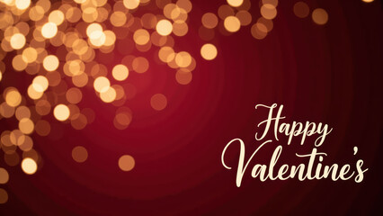 Happy Valentine Day with warm bokeh lights creating romantic atmosphere, perfect for celebrating love and affection