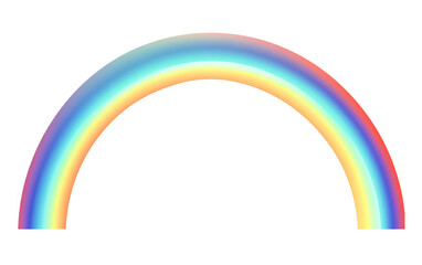 A vibrant rainbow isolated on transparent background, showcasing a spectrum of colors in a smooth, arched form, perfect for adding a touch of whimsy