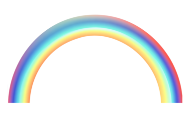 A vibrant rainbow isolated on transparent background, showcasing a spectrum of colors in a smooth, arched form, perfect for adding a touch of whimsy