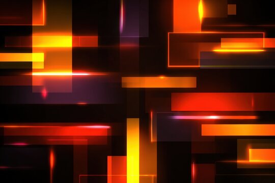 Abstract geometric design with glowing rectangles