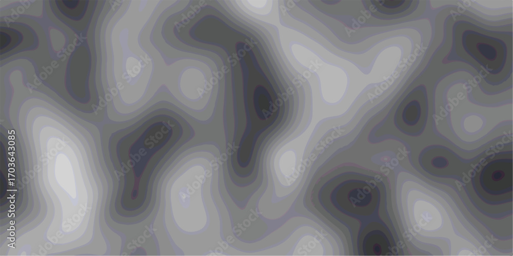 Poster abstract topographical map illustration showing gradient lines in shades of gray representing elevat