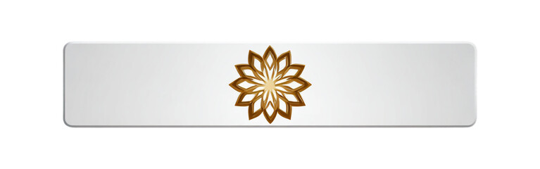 Elegant golden flower logo on a white banner isolated on transparent background for branding, design, and decorative purposes with a minimalist style