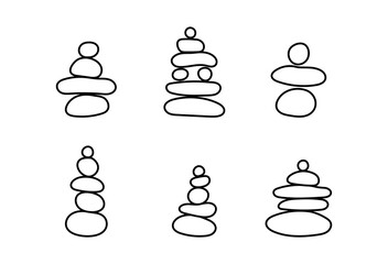 Balanced stone cairns