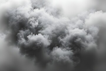 Dramatic Close-up of Dark, Ominous Clouds in Monochrome