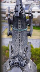 Closeup of Himeji Castle building architectural features