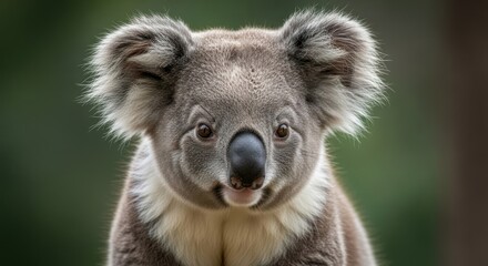 Obraz premium Close-up portrait of a cute Australian koala bear with fluffy fur