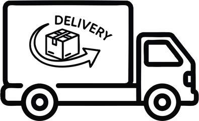 Speedy Delivery Truck with Package Fast Shipping and Logistics Illustration