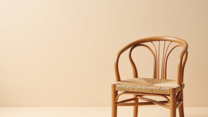 Classic bentwood chair in warm neutral room with soft ambient lighting