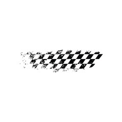 Distressed Checkered Flag Racing Symbol.