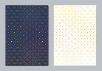 Abstract covers and brochures with geometric backgrounds of polygon shape patterns
