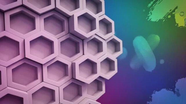 Abstract Hexagon Pattern with Colorful Artistic Background