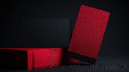 Mockup of business cards in red and black colors