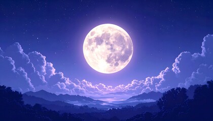 Full Moon Night Landscape