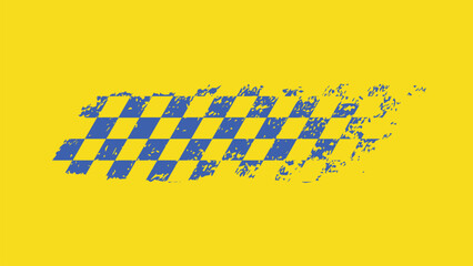 Distressed Checkered Flag Racing Design.