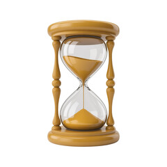 golden hourglass with sand 3d render icons in cartoon plastic style minimal isolated on transparent white background, clipping path