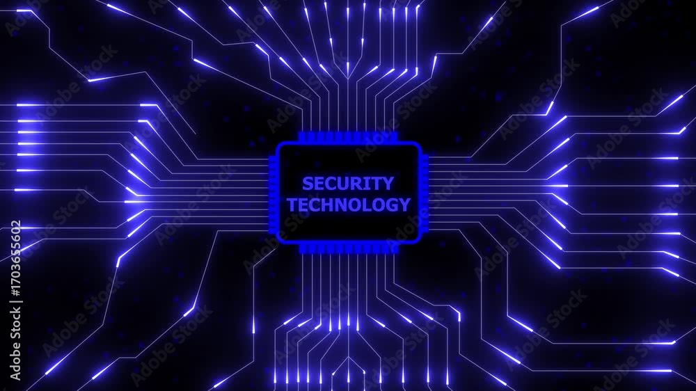 Poster futuristic circuit board with glowing lines and 