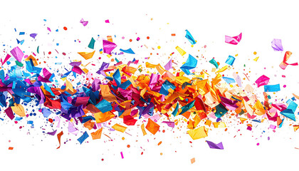 Abstract vibrant explosion of colorful, geometric shapes