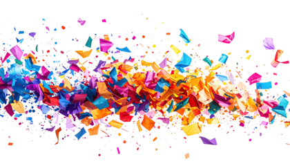 Abstract vibrant explosion of colorful, geometric shapes